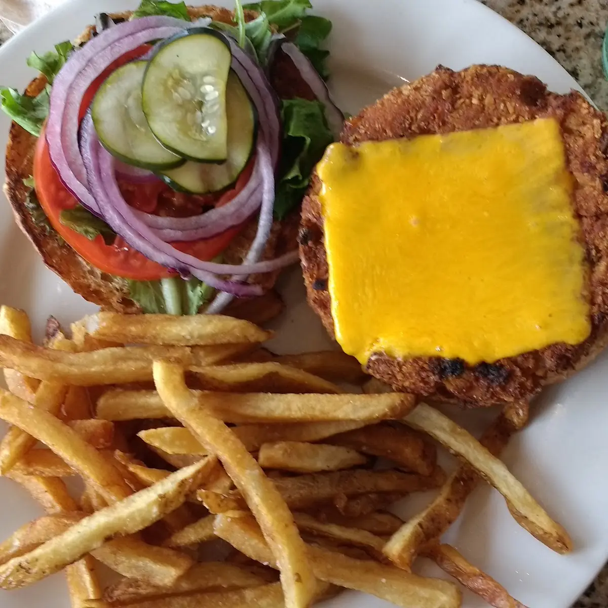 Veggie Burger and Fries
