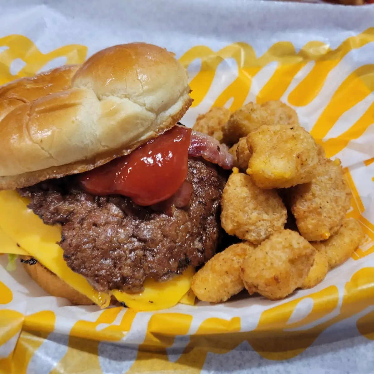 Double Bacon Burger with Cheese and Cheese Curds