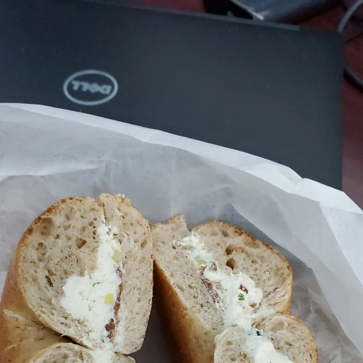 Wheat Bagel with Bacon Scallion Cream Cheese