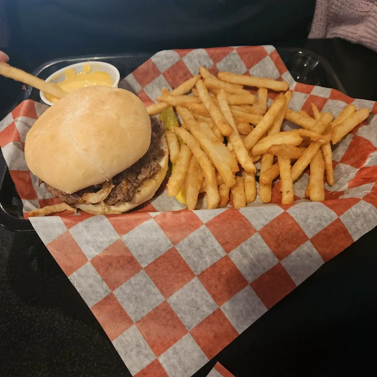 Cheese Burger and Fries