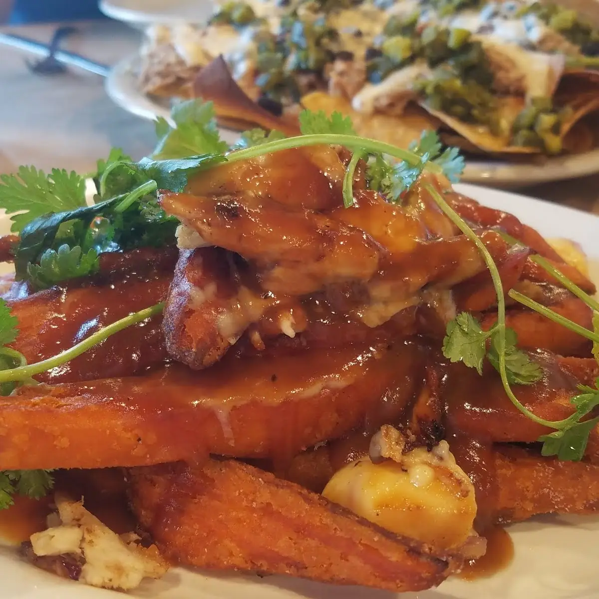 BBQ Chicken Sweet Potato Poutine
