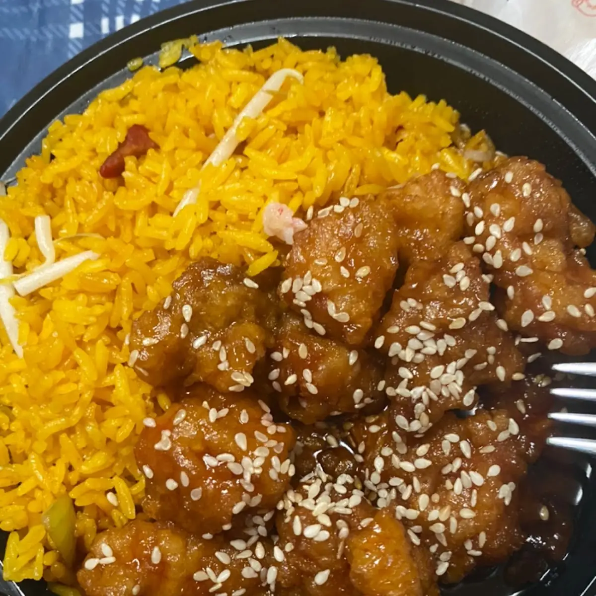 Sesame Chicken with Pork Fried Rice