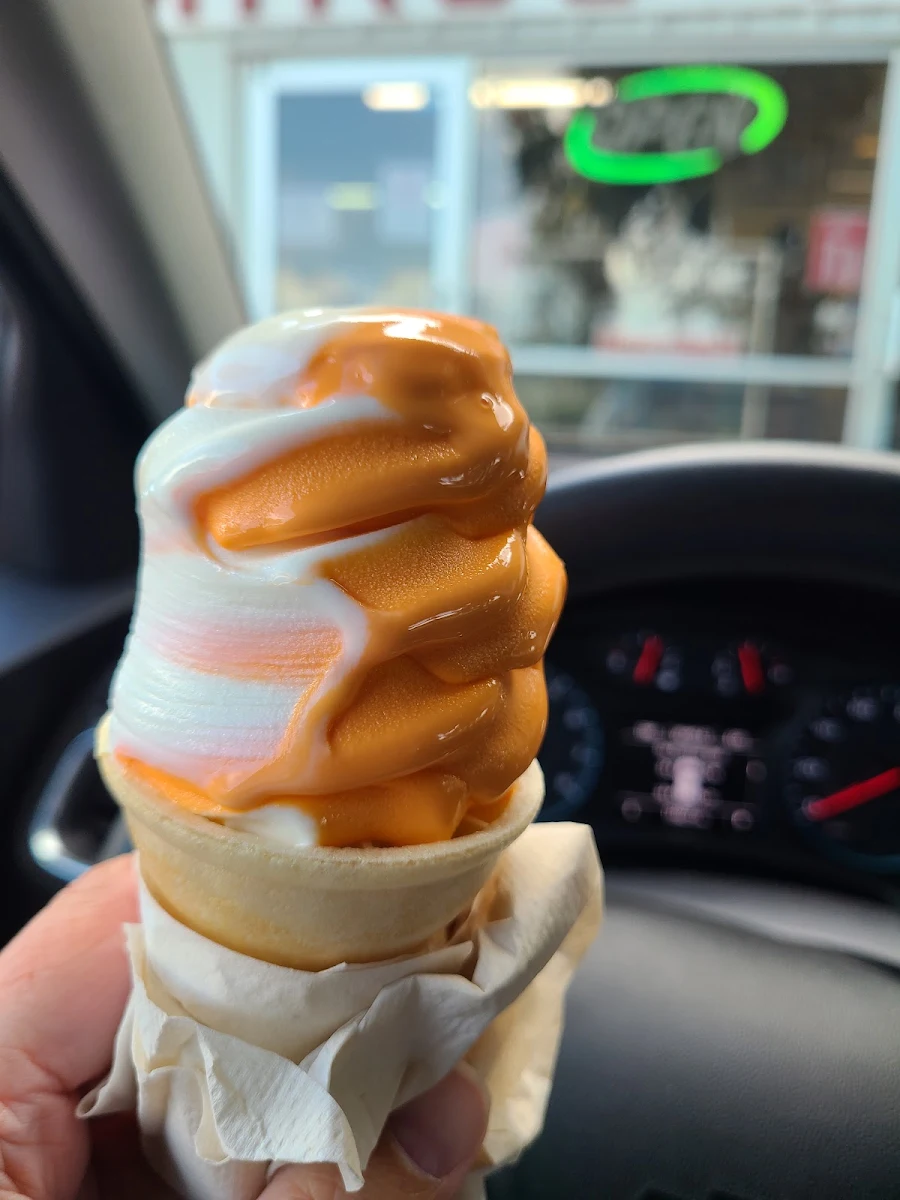 Orange Vanilla Soft Serve Cone