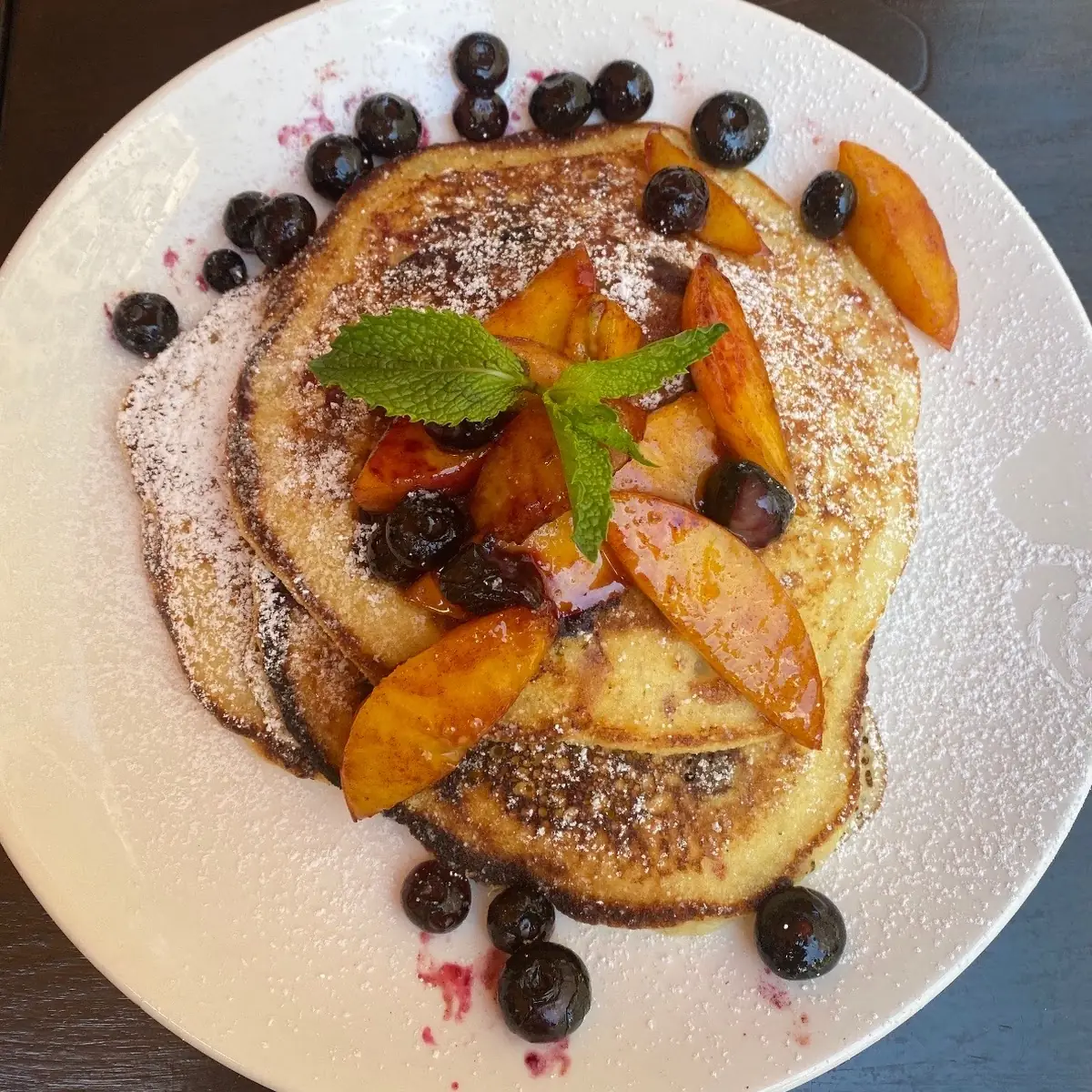 Peach & Blueberry Pancakes