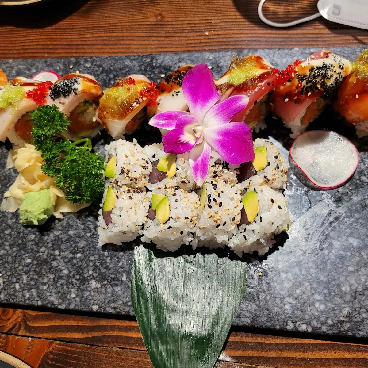 Rainbow Dragon Roll and Tuna Avocado Roll