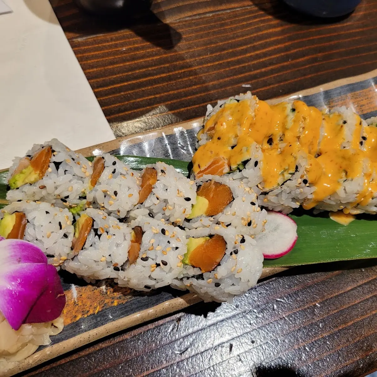 Spicy Salmon Roll and Salmon Avocado Roll