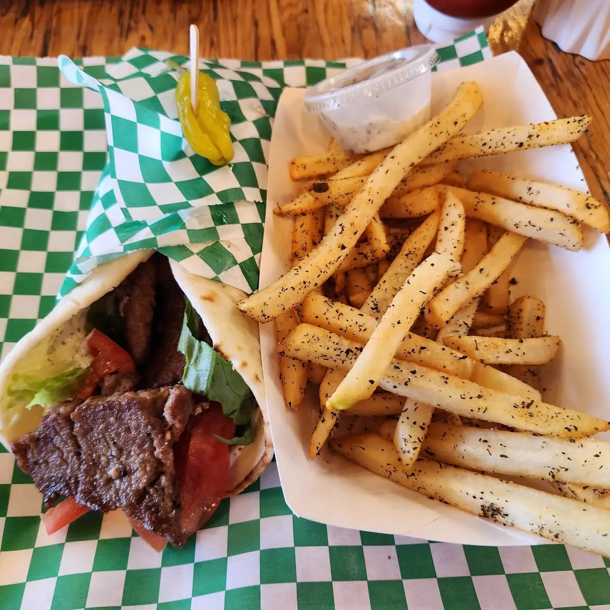Beef and Lamb Gyro Sandwich