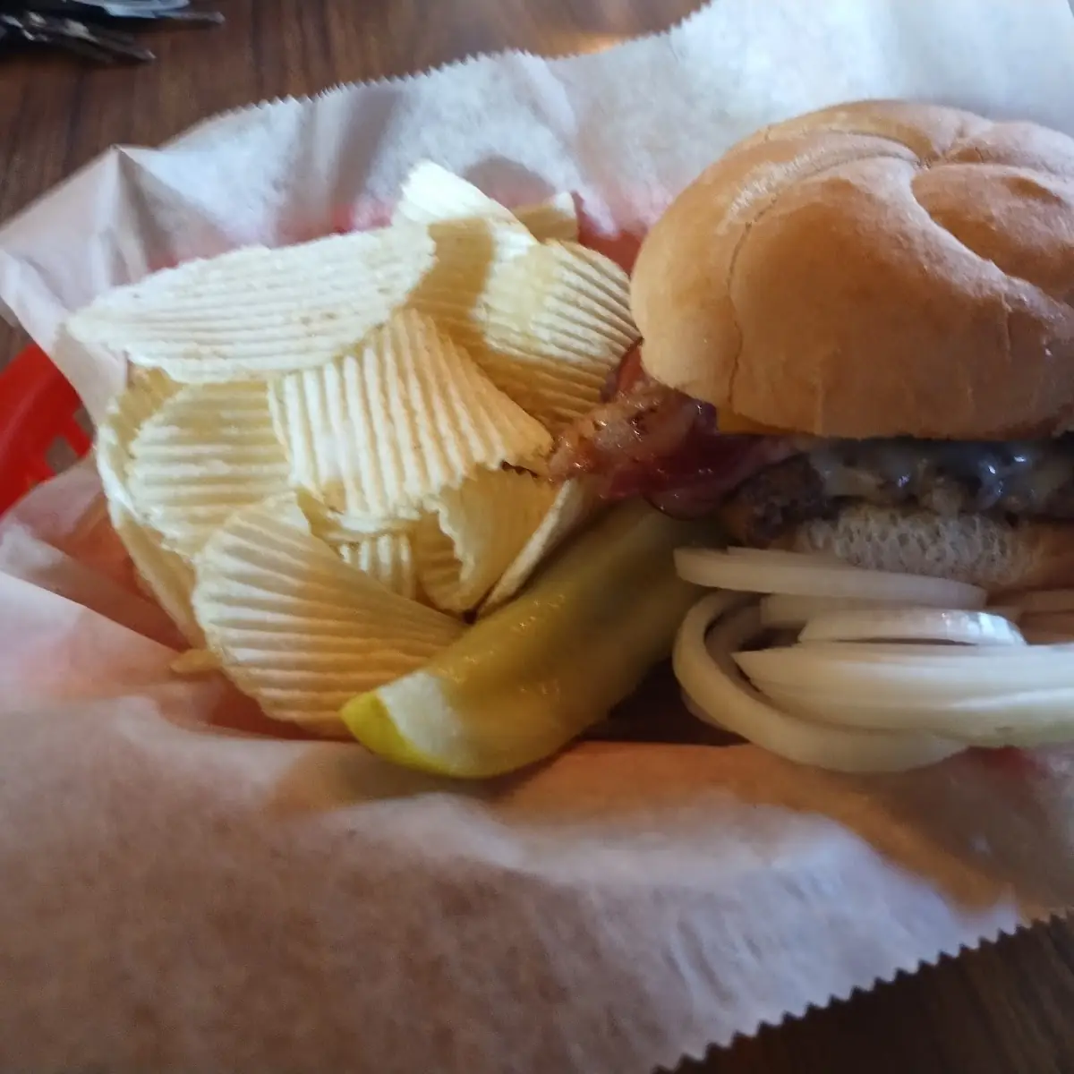 Ferry X-Ing Burger and Chips