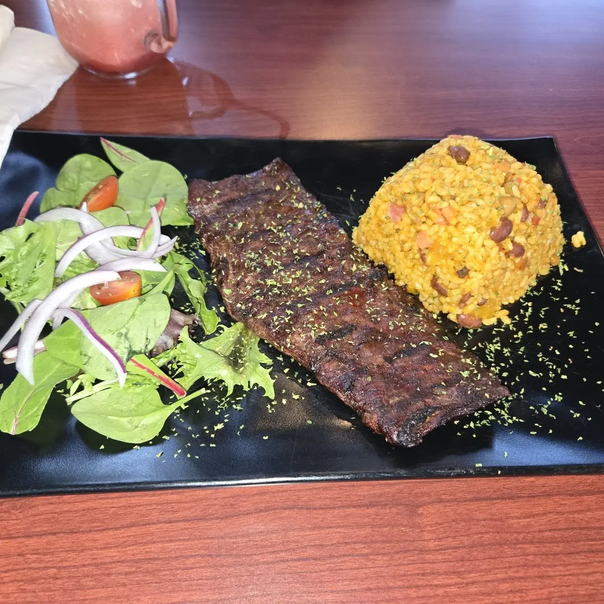 Churrasco Con Arroz Mamposteao