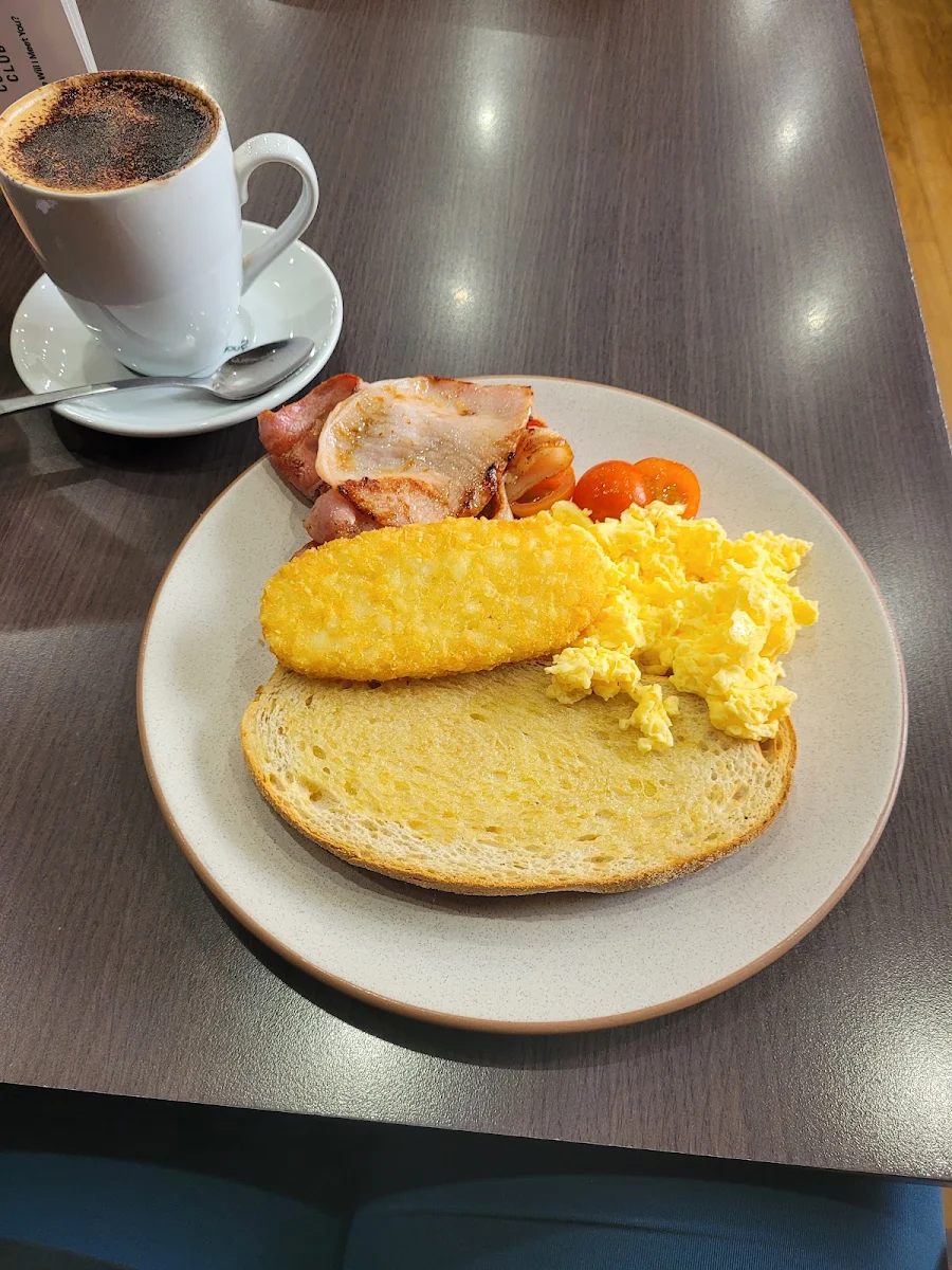 Scrambled Eggs Bacon and Toast