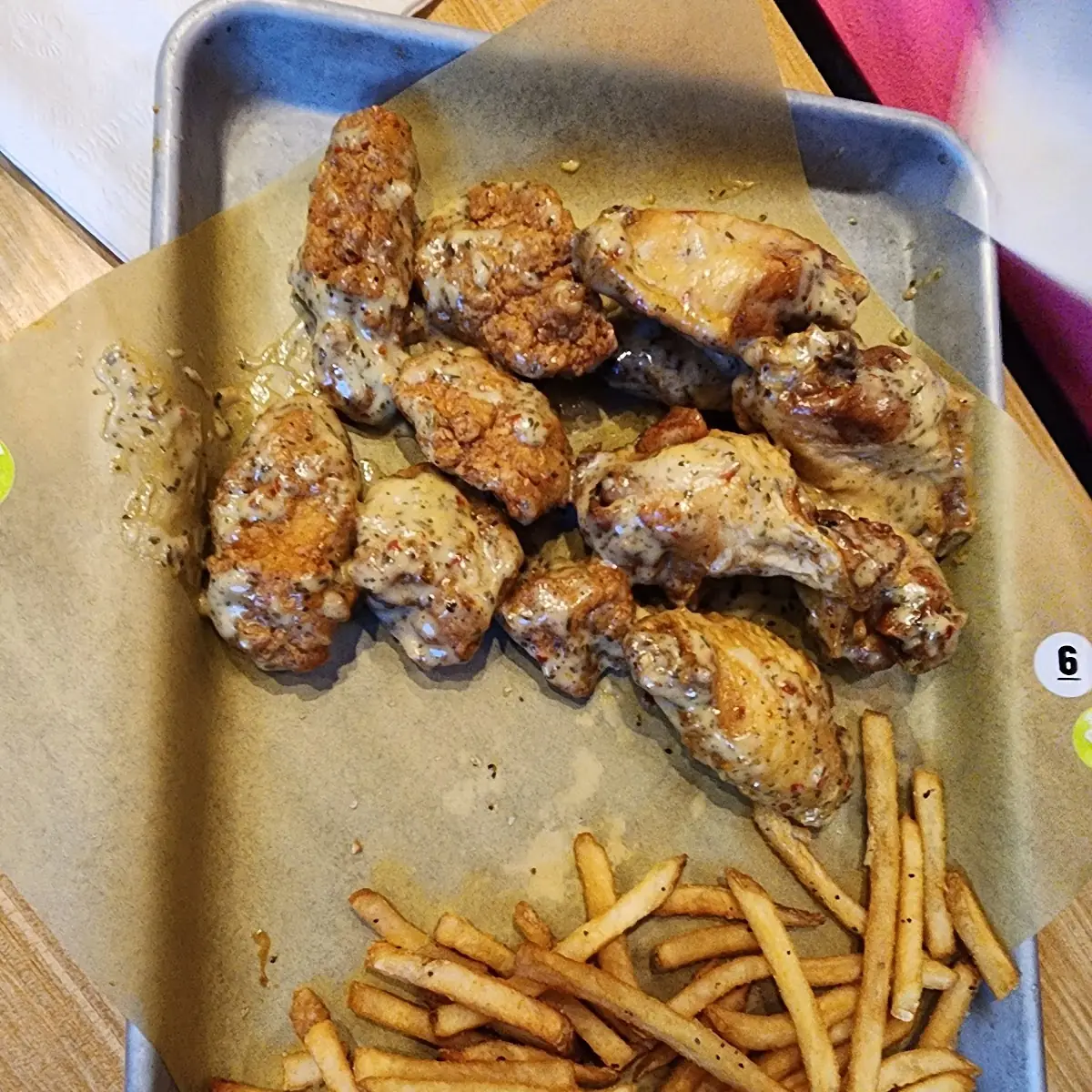 Garlic Parmesan Wings and Fries