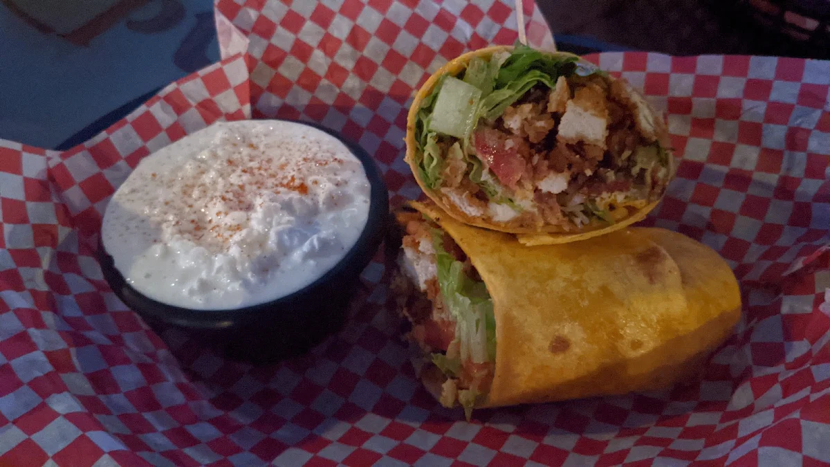 Buffalo Chicken Wrap with Cottage Cheese