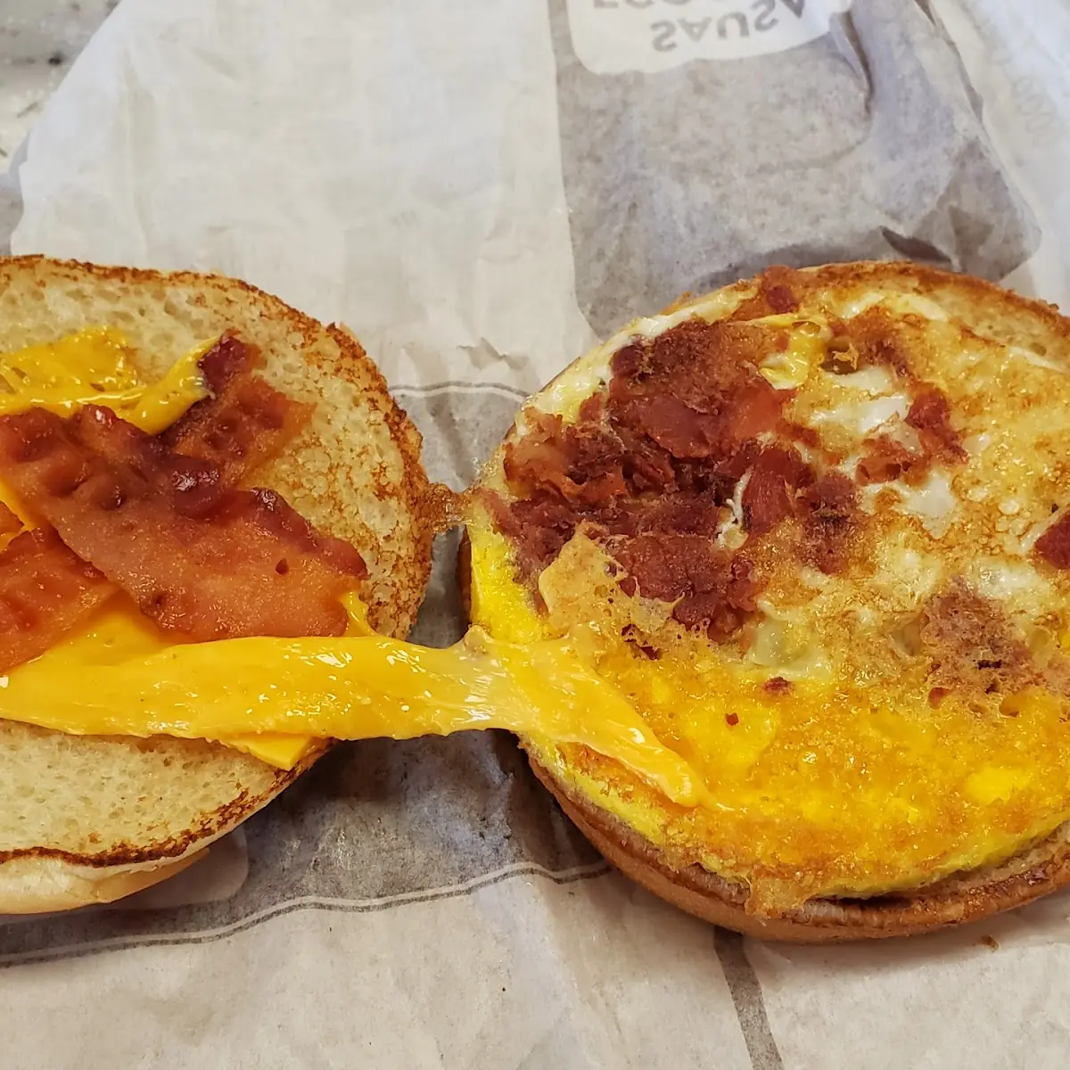 New Double Bacon Egg and Cheese