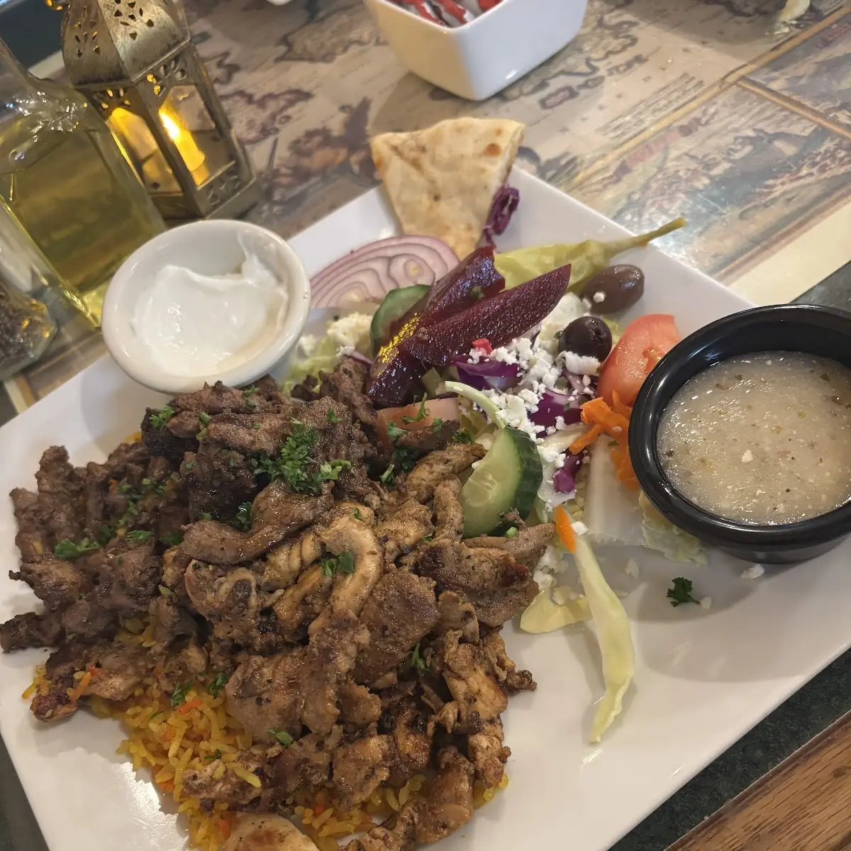 Saffron Rice and Mixed Kebab Platter