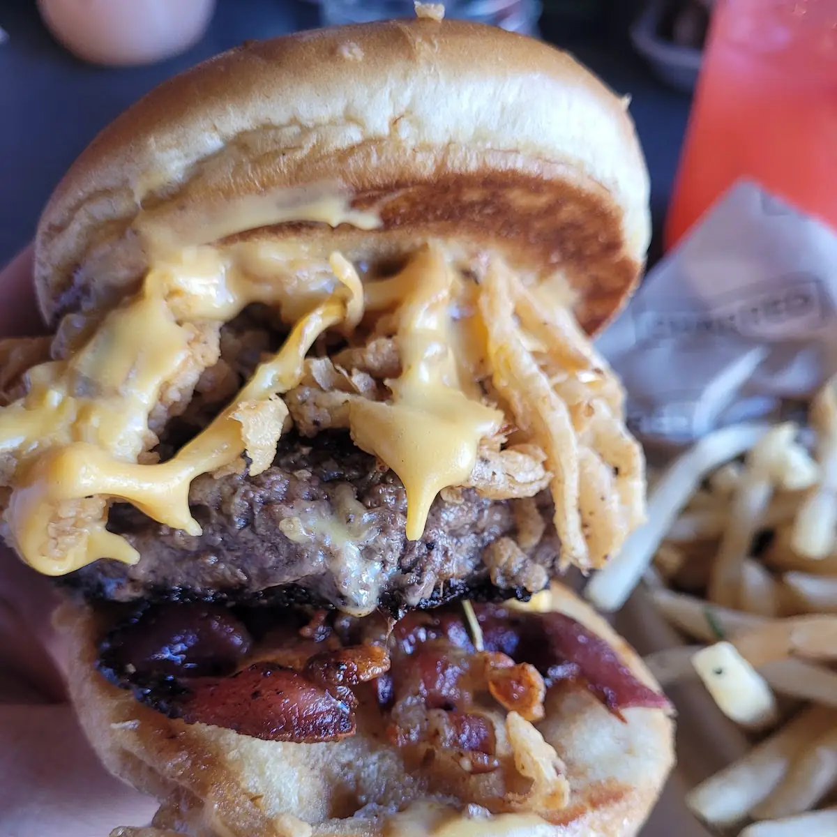Bacon and Beer Cheese Burger