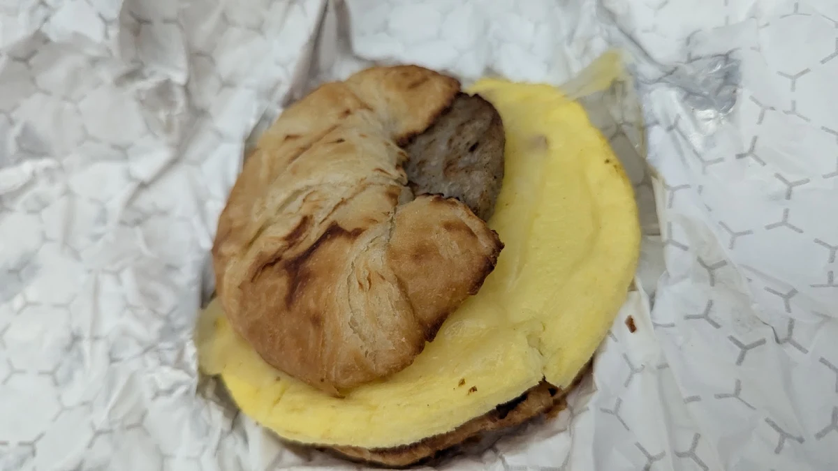Sausage Egg and Cheese on a Croissant