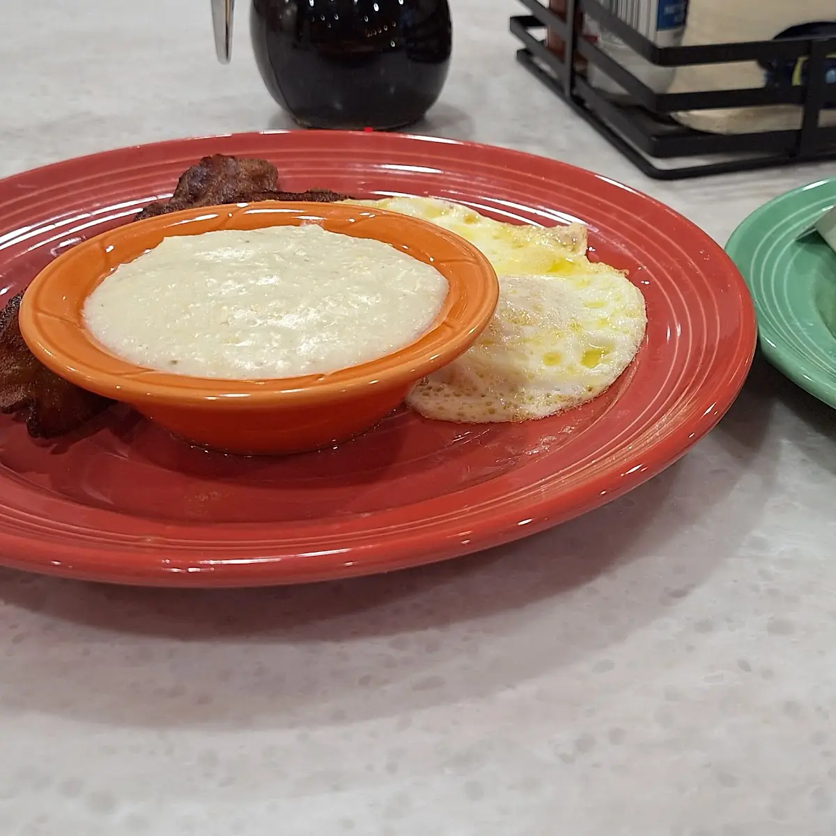 Biscuits and Apple Butter with Eggs and Blueberry Pancake