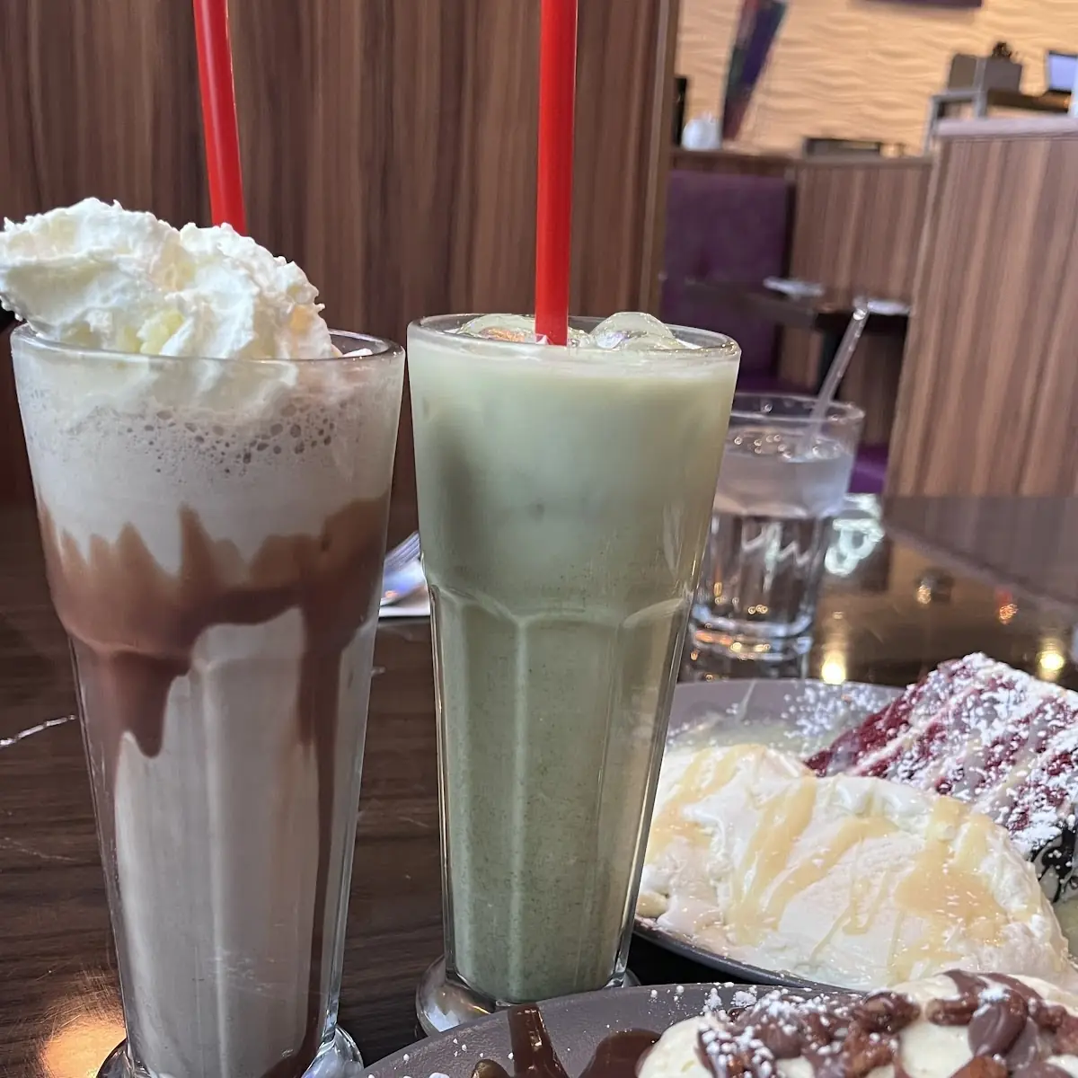 Oreo Shake and Matcha Latte