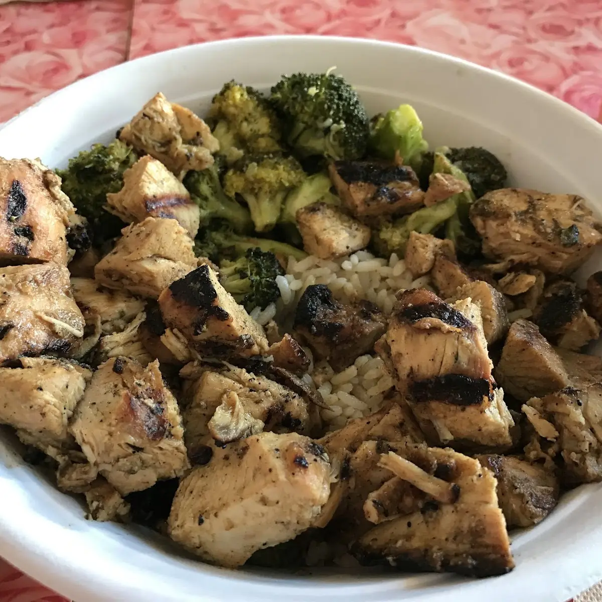 Grilled Chicken Brown Rice and Roasted Broccoli