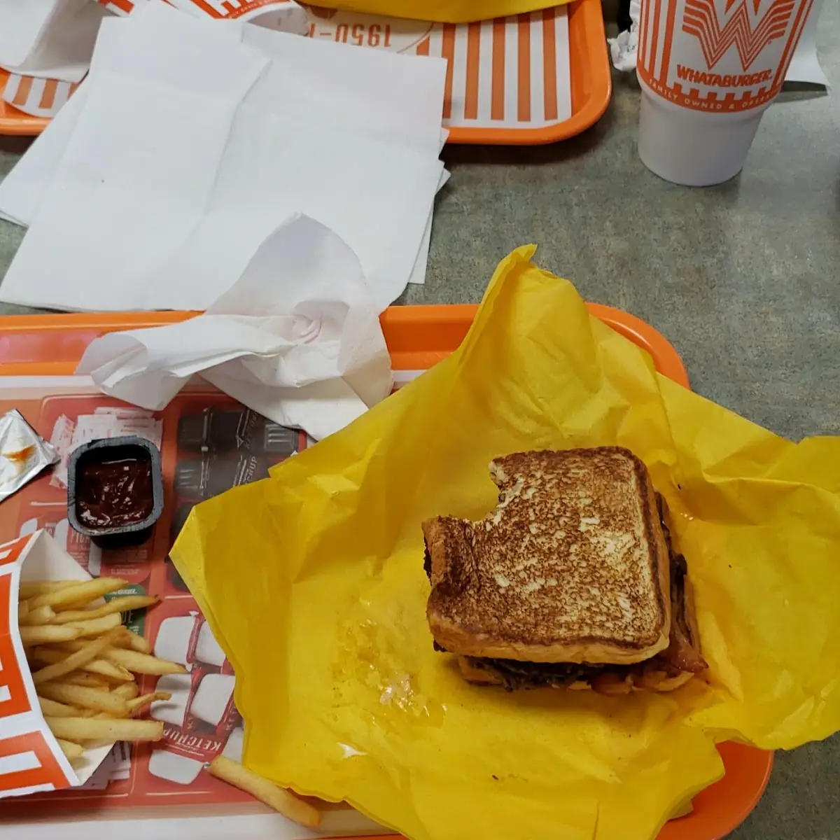 Patty Melt and Fries