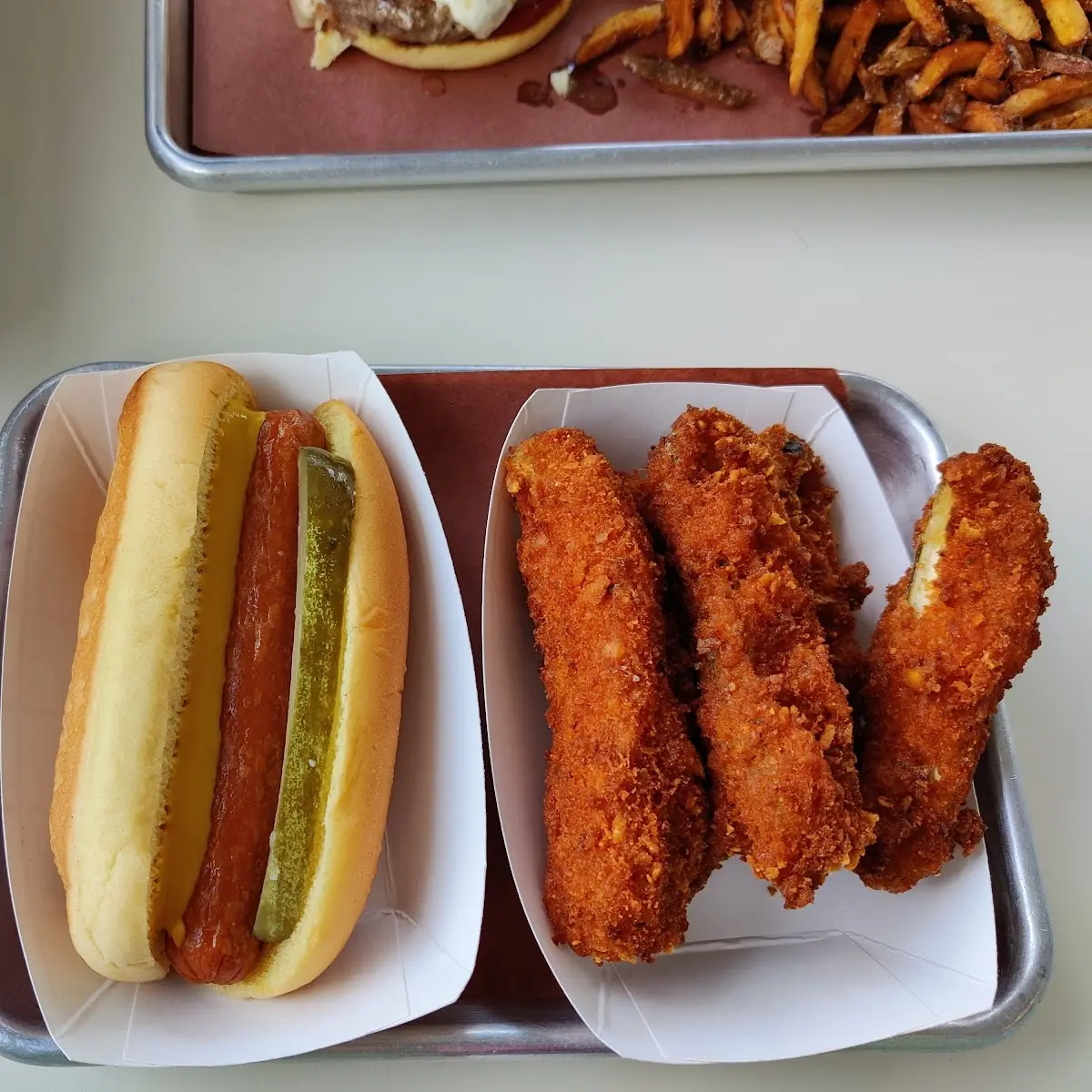 Hot Dog with Fried Pickles