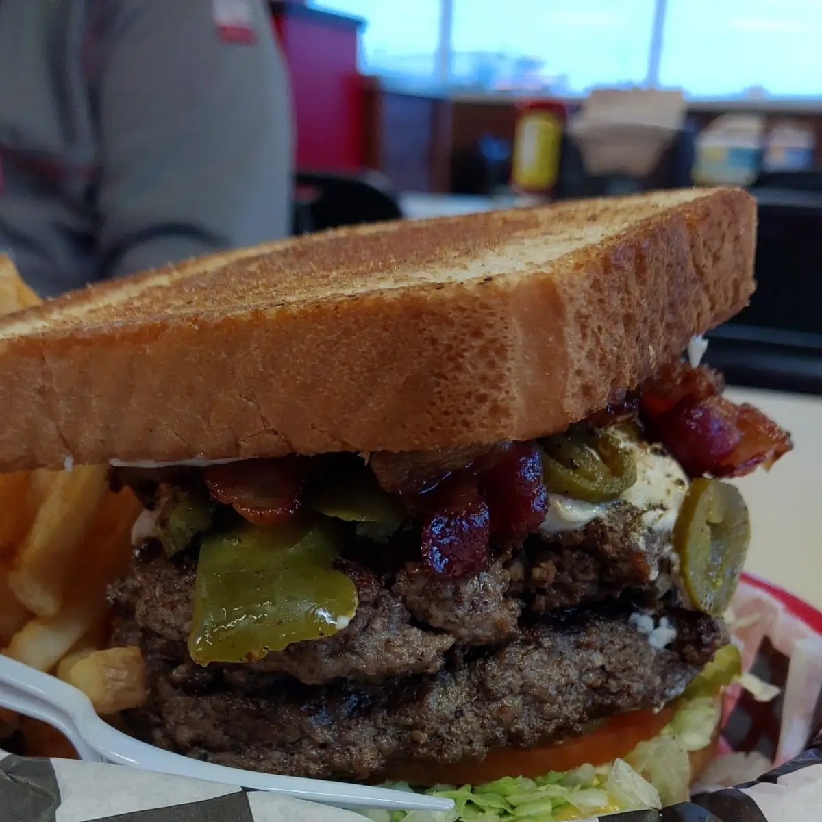 White Hot Burger on Texas Toast