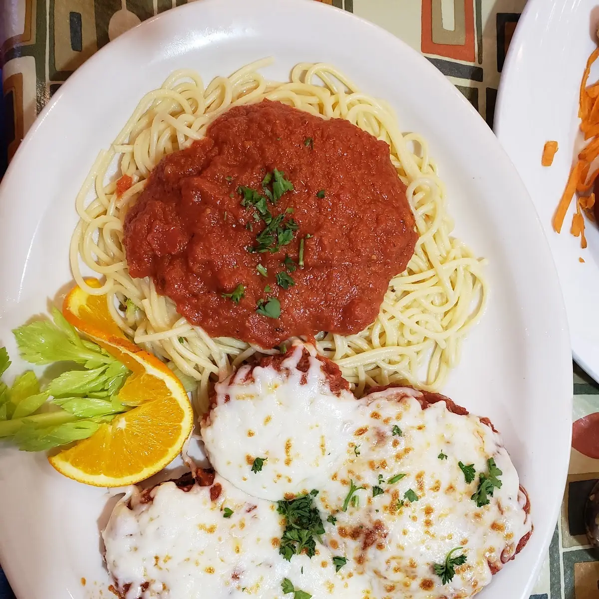 Chicken Parmigiana with Spaghetti