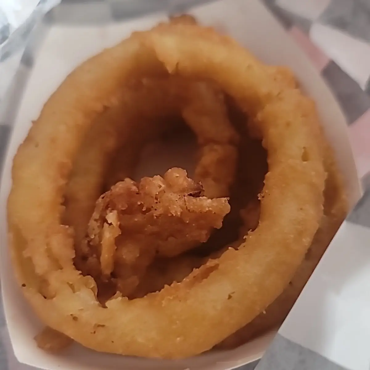 Burger with Onion Rings