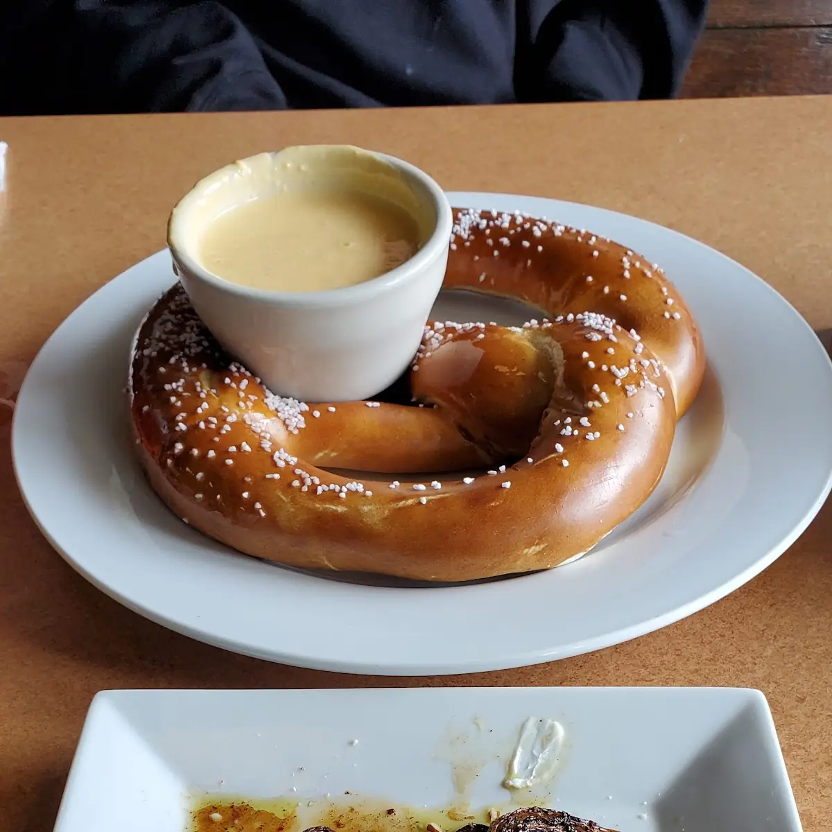 Giant Soft Pretzel & Brussel Sprouts