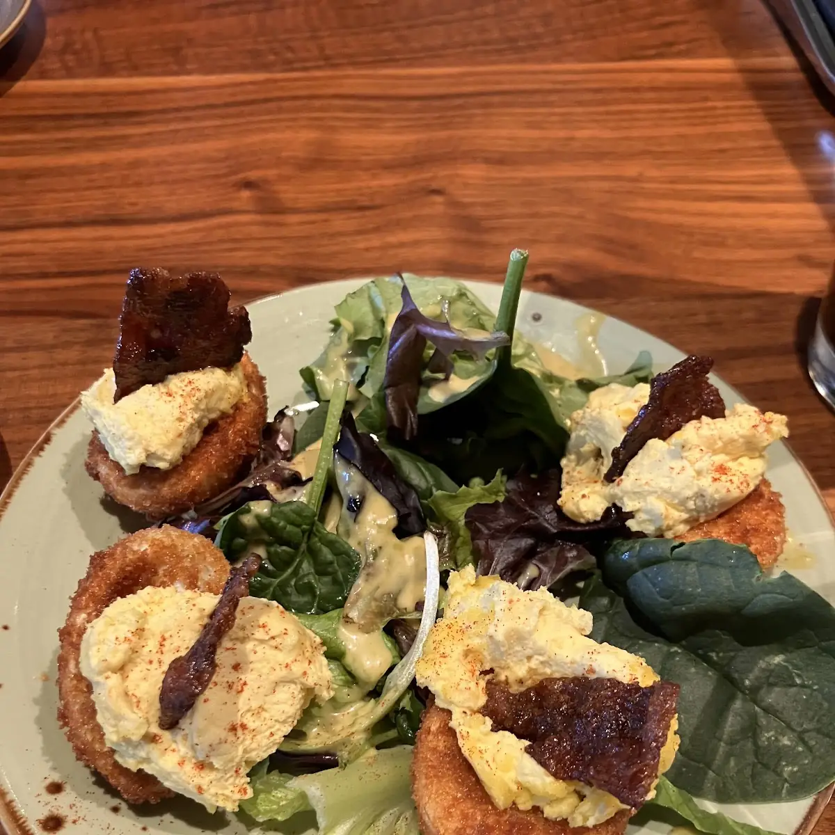 Candied Bacon Deviled Eggs