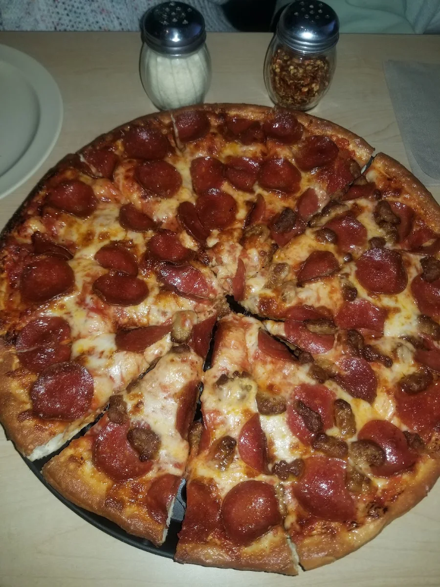 Pepperoni and Half Sausage Pizza