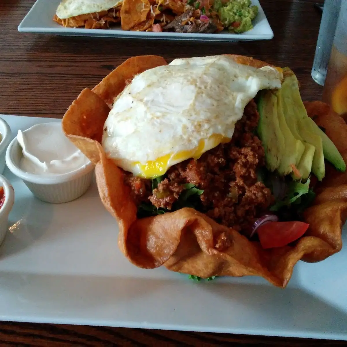 Taco Salad with Fried Egg Added