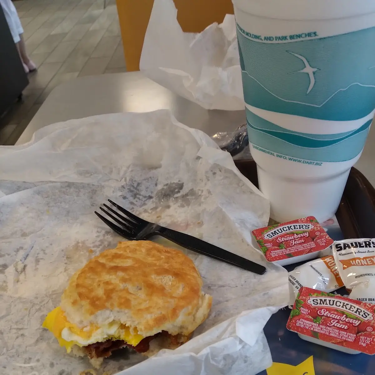 Cheese Egg and Sausage Biscuit