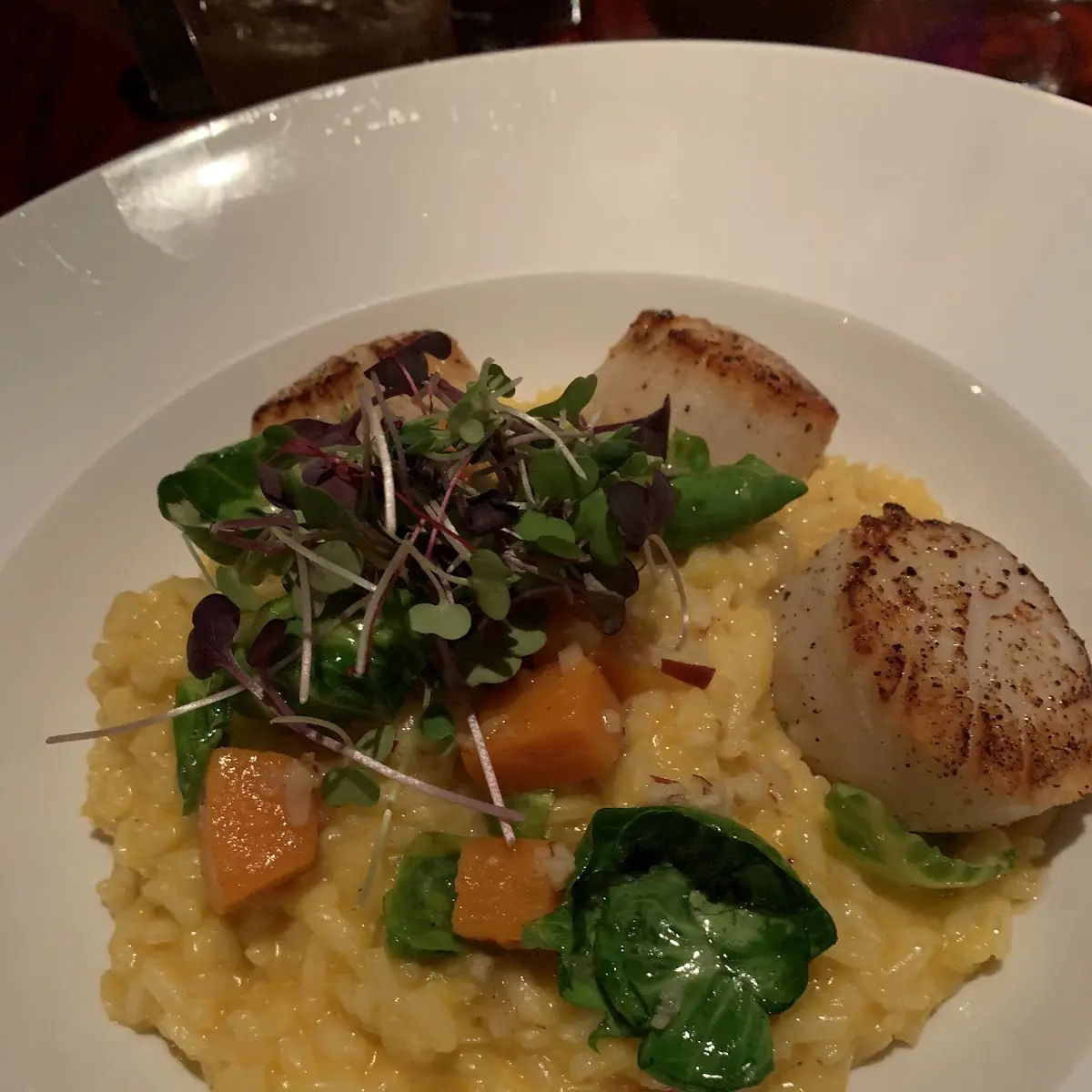 Corn Risotto with Brown Sugar Cured Bacon