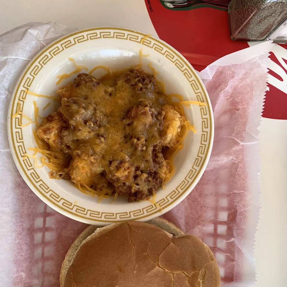 Chili Cheese Tots & a Burger