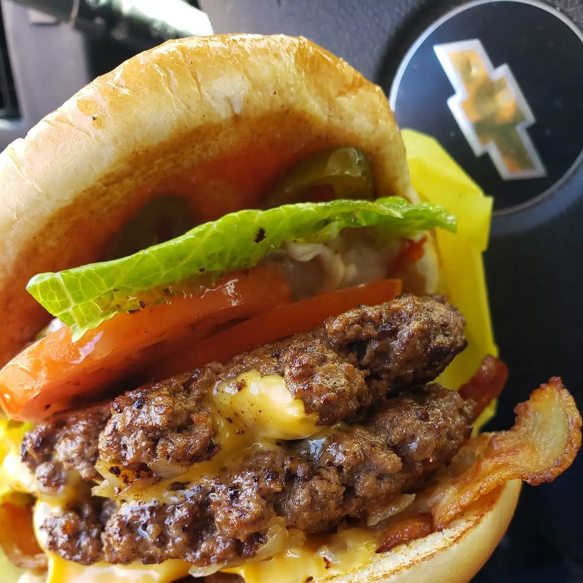 Double Cheeseburger with Everything on It