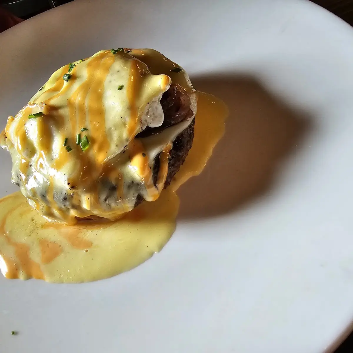 Open Faced French Toast Burger