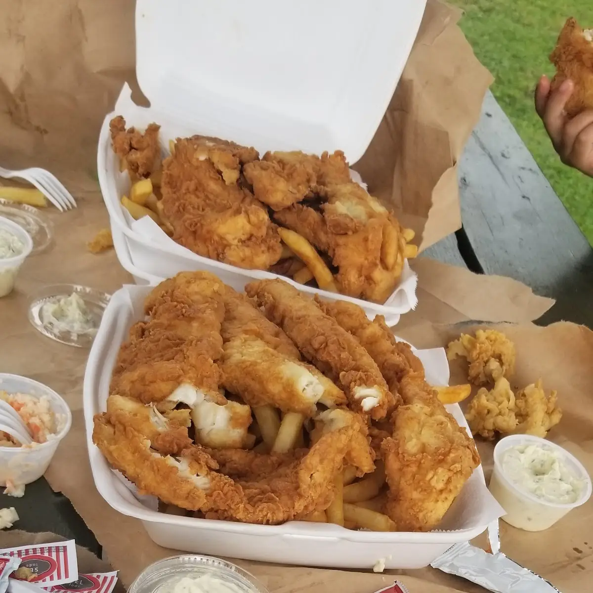 Fish and Chips and Fried Clams