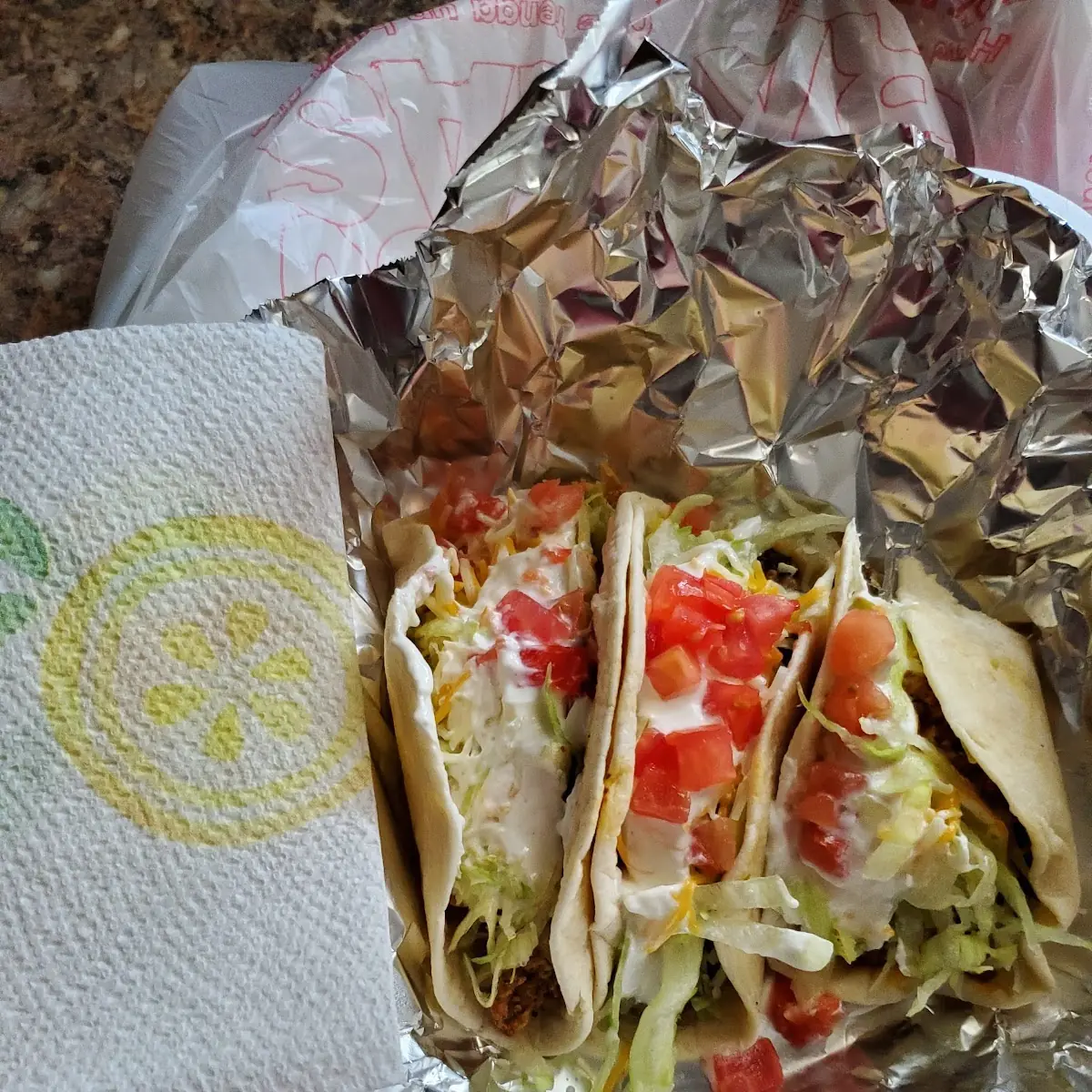 3 Soft Tacos with Steak and Grilled Chicken