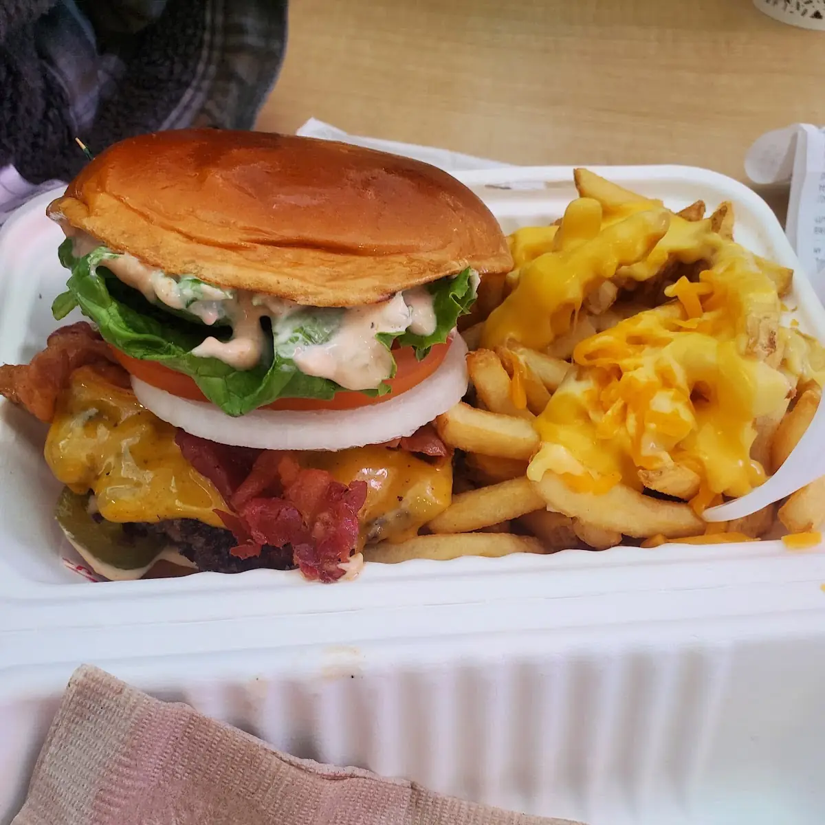 Bacon Burger and Fries