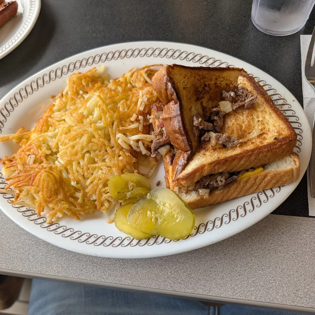 Texas Bacon Cheese Steak and Hash Browns