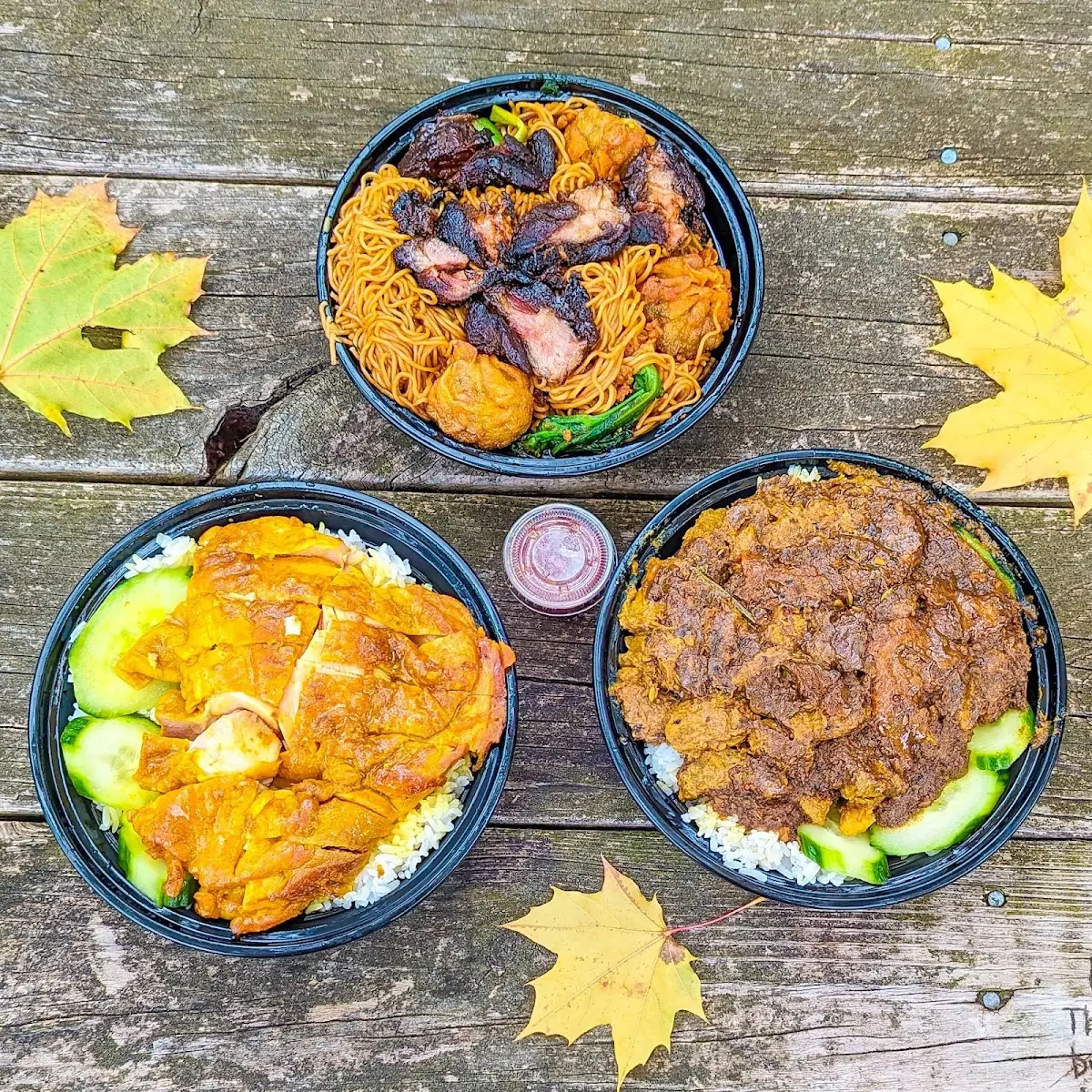 Beef Rendang Wonton Noodles Chicken Rice
