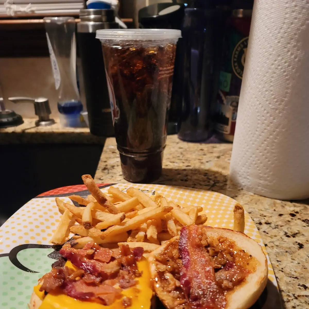 Bourbon Bacon Cheese Burger Combo