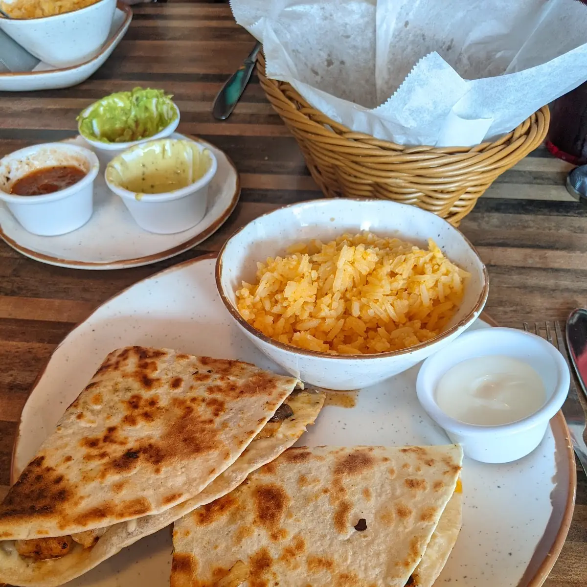 Quesadilla w Rice Beans