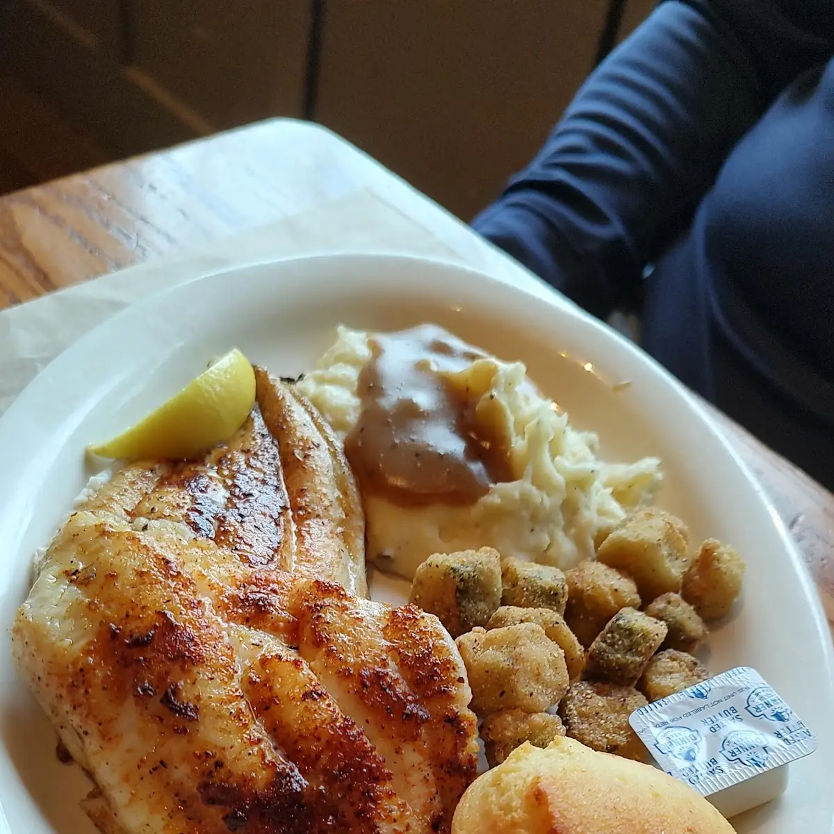 Catfish Fried Okra Mashed Potatoes