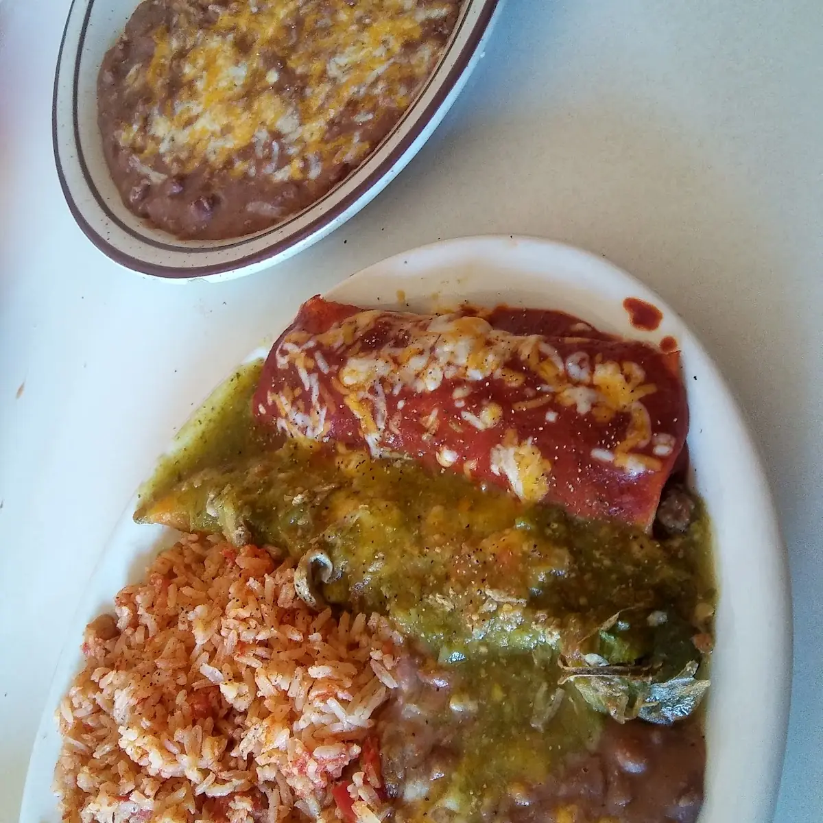 2-Chili Relleno and Beef Enchilada
