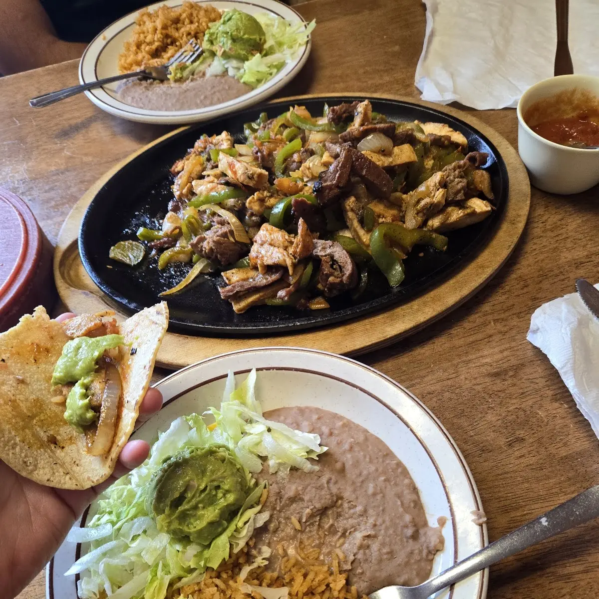 No 2c Two Beef Enchilada One Beef Taco Rice & Beans