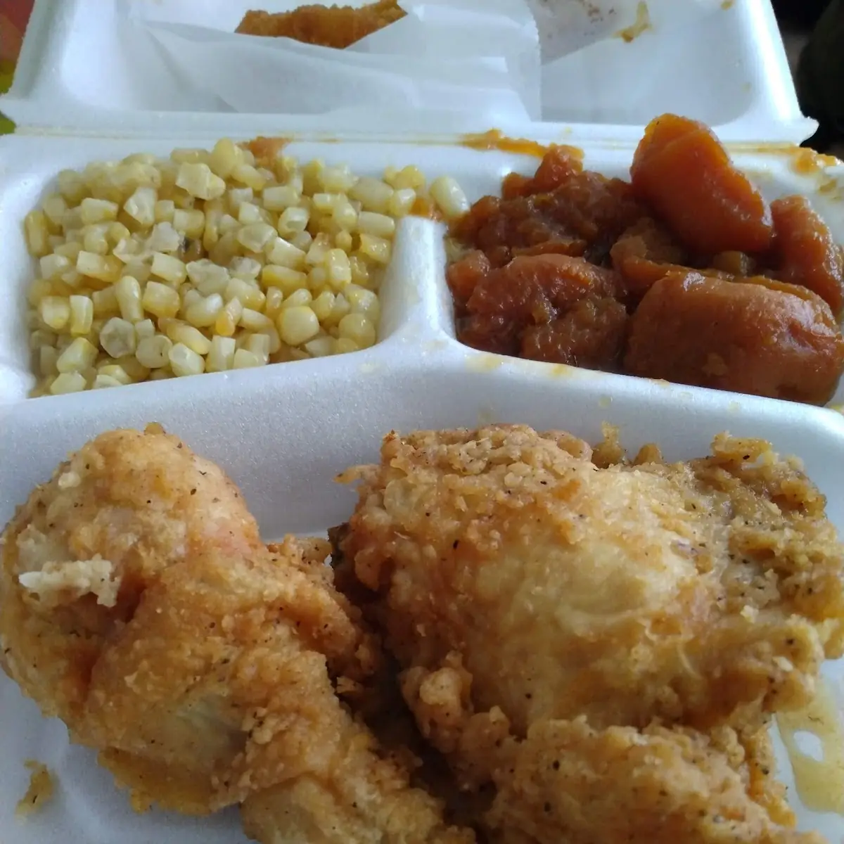 Fried Chicken Rice and Yams