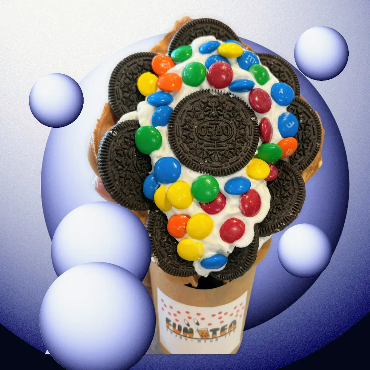 Rainbow M&M’s Sundae