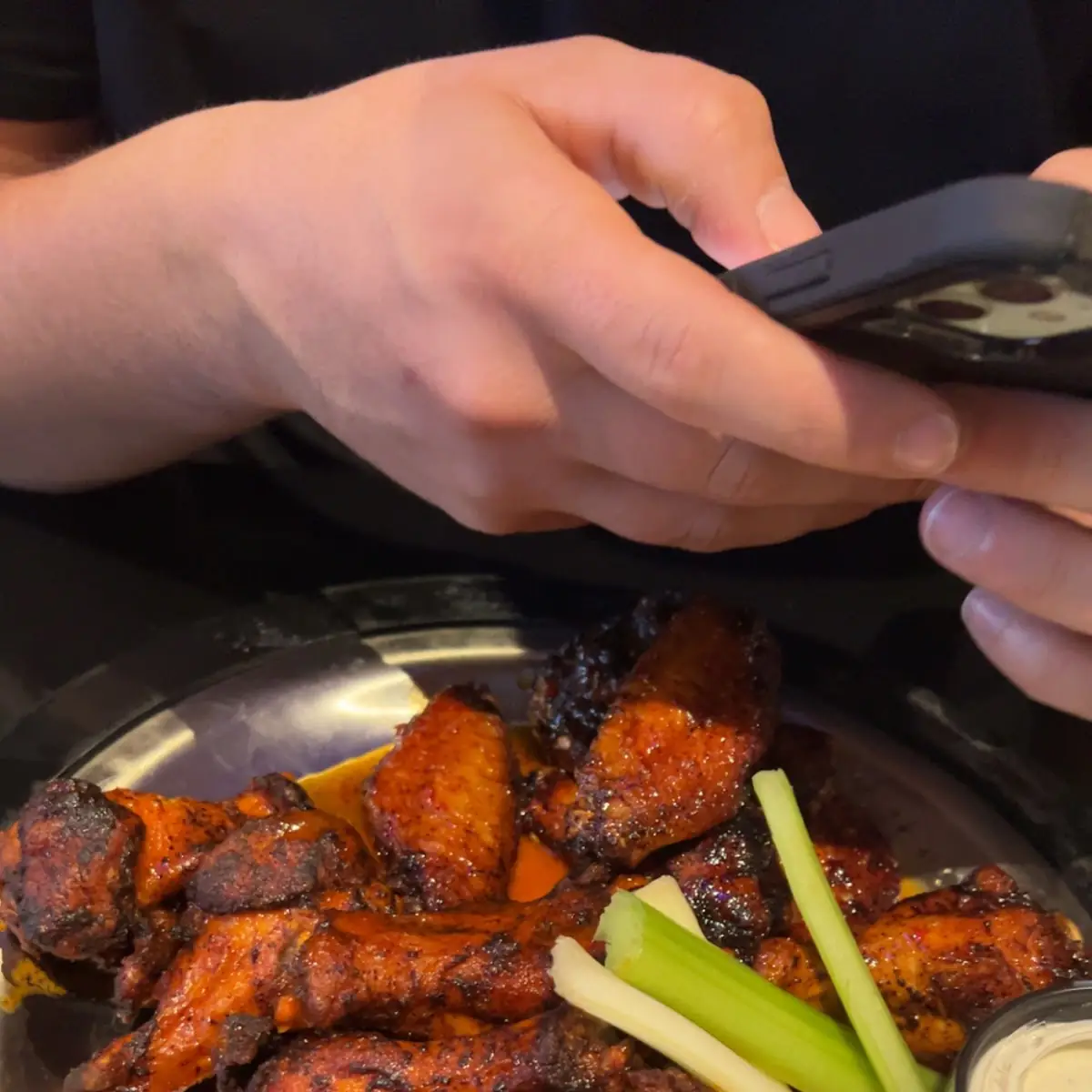 Crispy Roasted Chicken Wings and Celery
